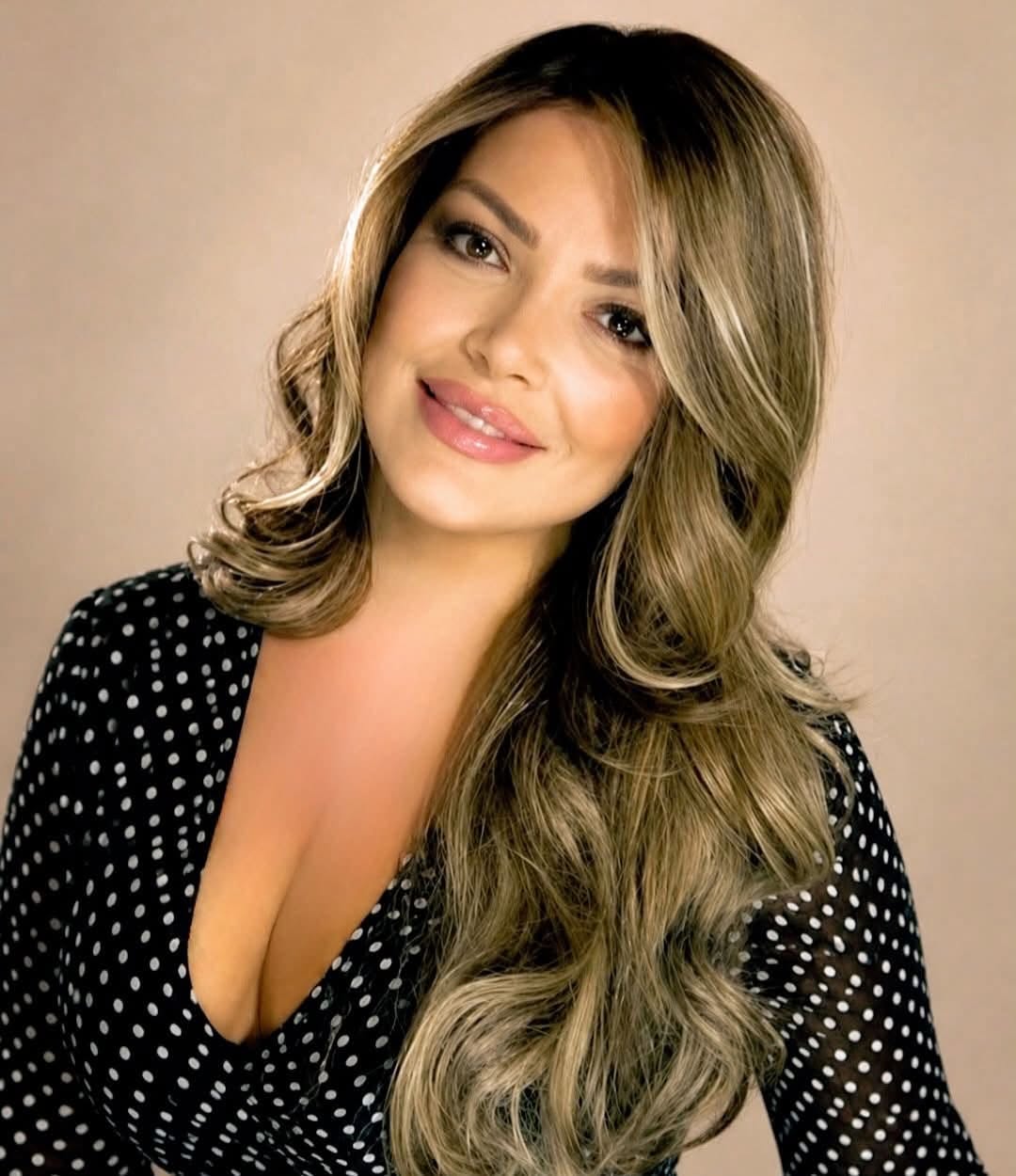 Styled brunette and blonde hair