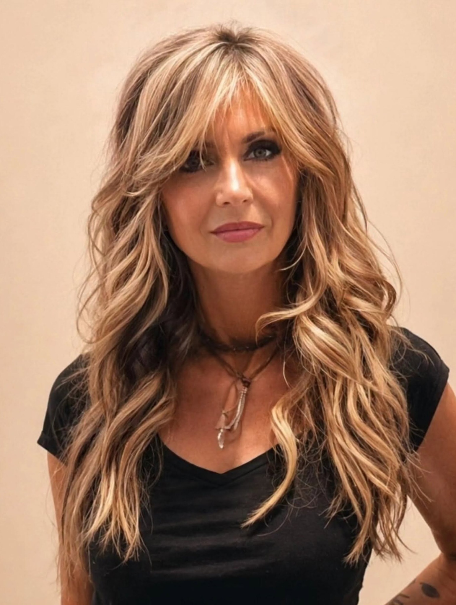 Highlighted long hair