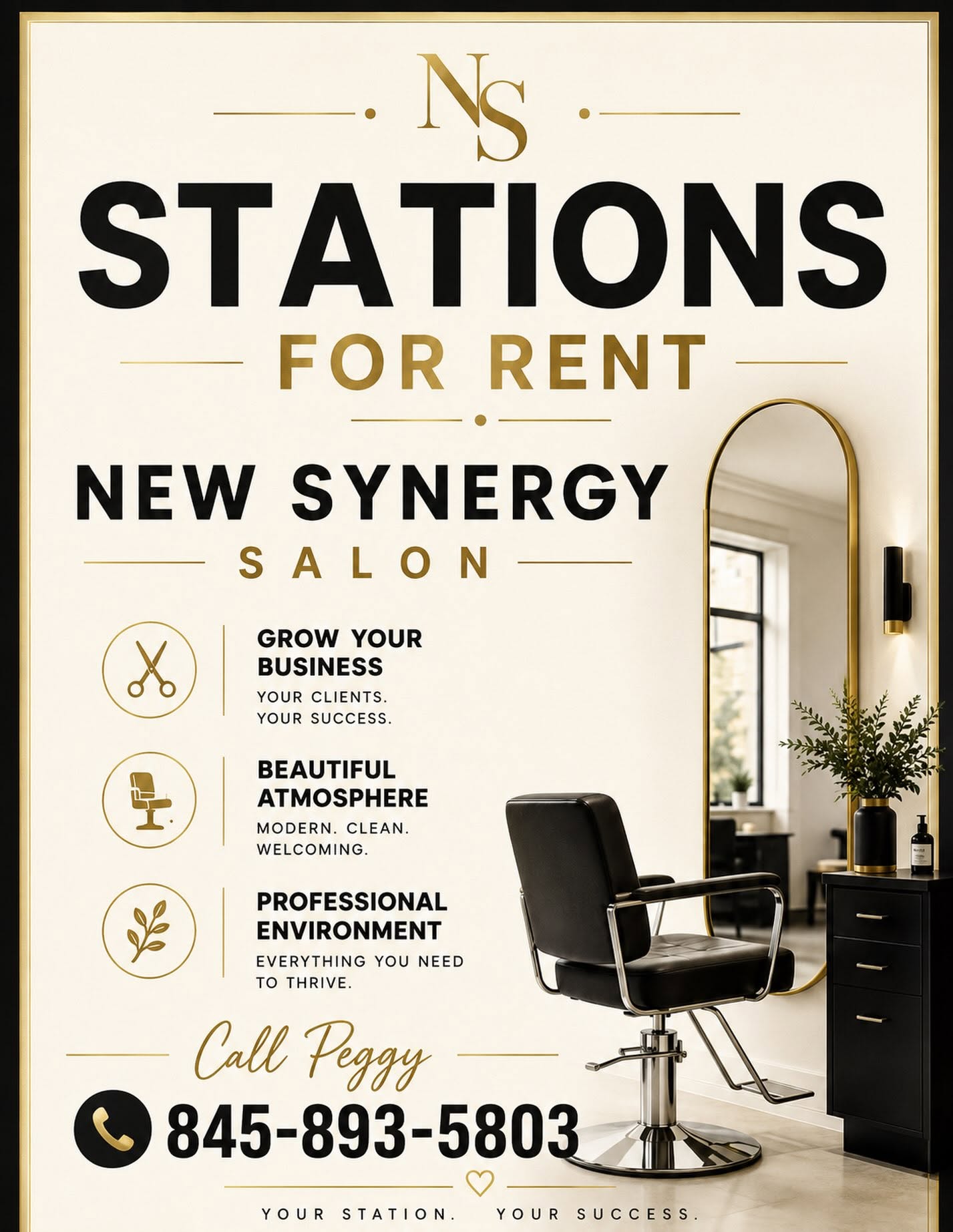 New Synergy Salon stations for rent